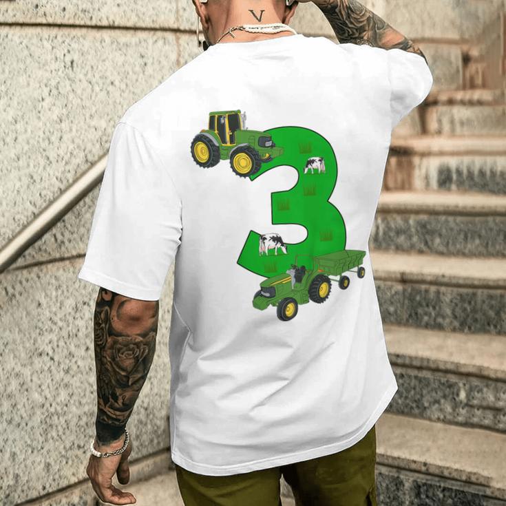 Children's Birthday 3 Years Tractor Tractor 3Rd Birthday T-Shirt mit Rückendruck Geschenke für Ihn