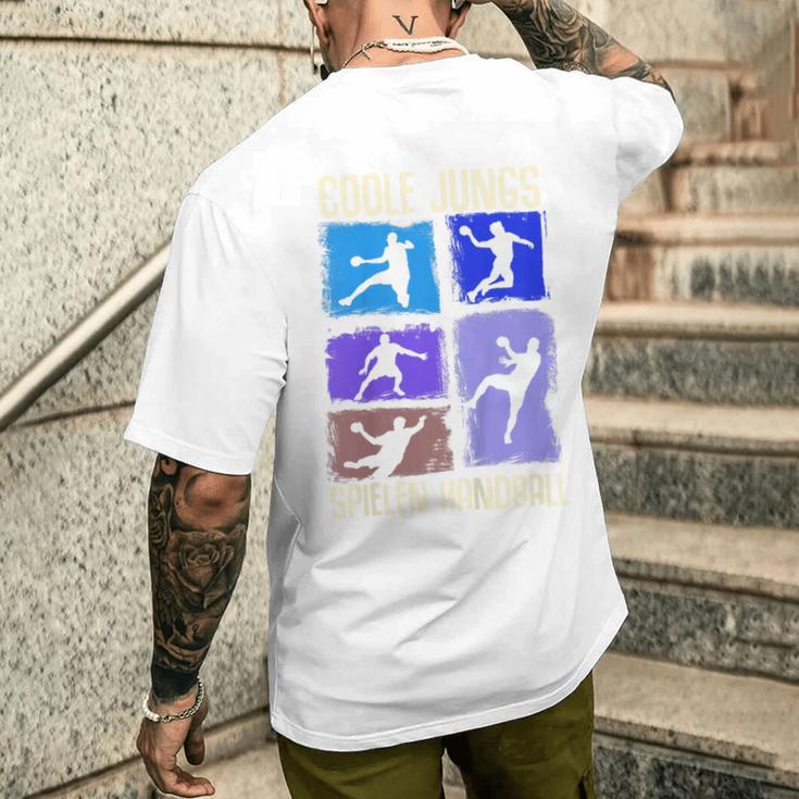 Children's Cool Boys Playing Handball Handball Player T-Shirt mit Rückendruck Geschenke für Ihn