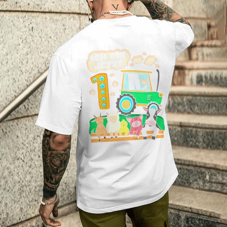 Children's First Birthday 1 Year Boy Tractor One Year T-Shirt mit Rückendruck Geschenke für Ihn