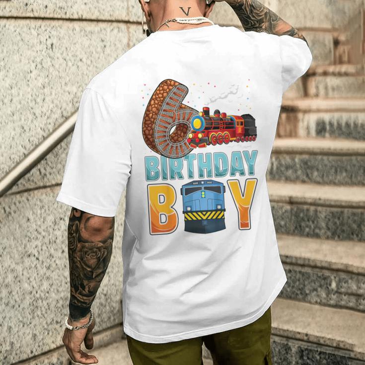 Children's Railway 6Th Birthday Train Boys 6 Years Old B-Day T-Shirt mit Rückendruck Geschenke für Ihn