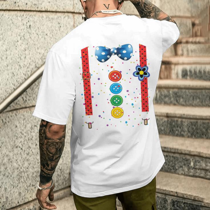 Clown Carnival Costume Clown Costume Clown Fancy Dress Confetti T-Shirt mit Rückendruck Geschenke für Ihn