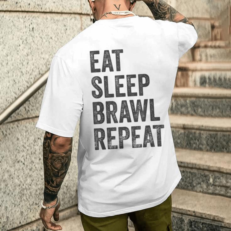 Eat Sleep Brawl Repeat Brawler ideo Player Gray T-Shirt mit Rückendruck Geschenke für Ihn