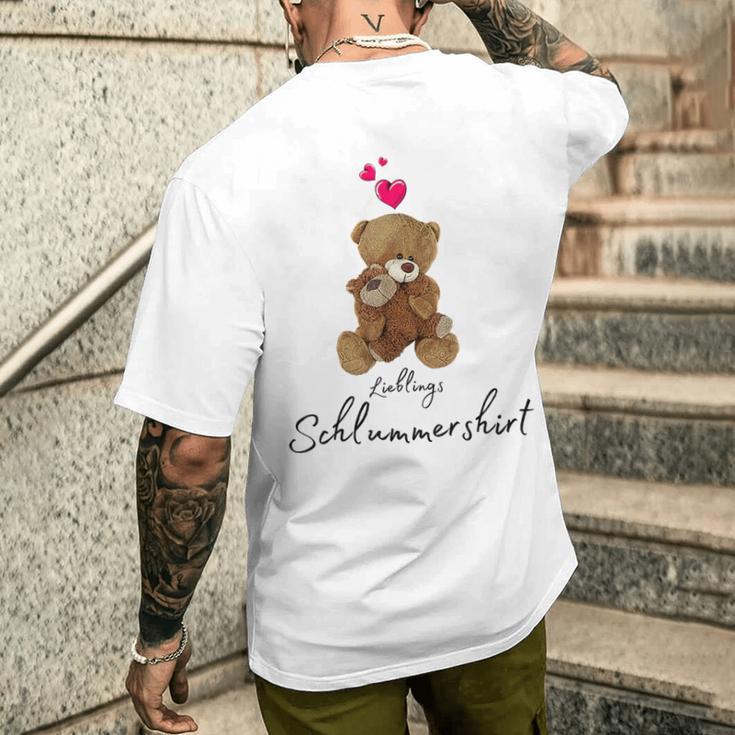 Favourite Teddy Bear Sleep With Heart Pyjamas Teddy T-Shirt mit Rückendruck Geschenke für Ihn