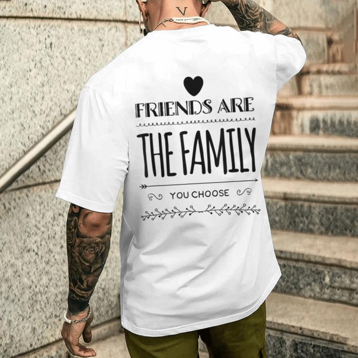 Friends Are The Family You Choose Amazing Heart Gray T-Shirt mit Rückendruck Geschenke für Ihn