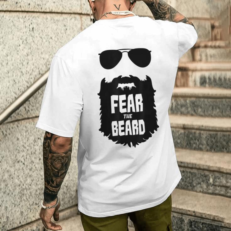 Fear The Beard Gray S T-Shirt mit Rückendruck Geschenke für Ihn