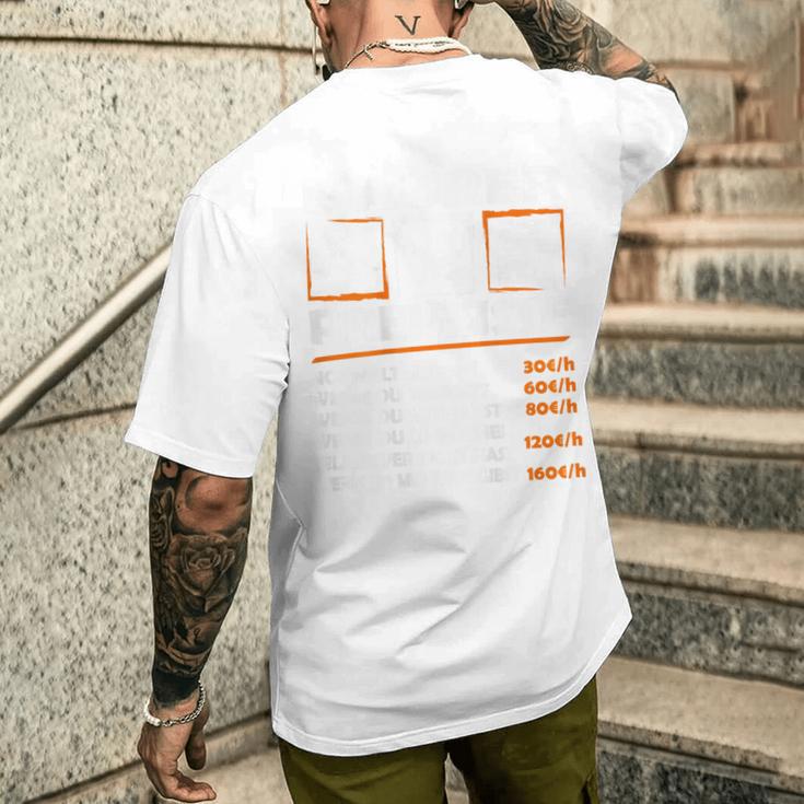 Masonry Hourly Wage With Back Print Backprint Work T-Shirt mit Rückendruck Geschenke für Ihn