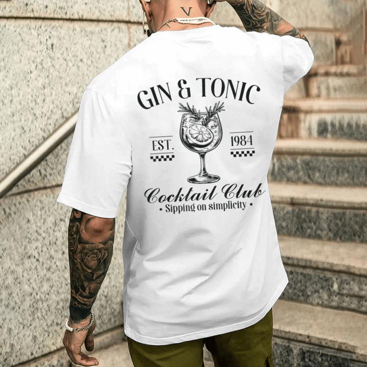 Gin And Tonic Cocktail Lovers Idea T-Shirt mit Rückendruck Geschenke für Ihn