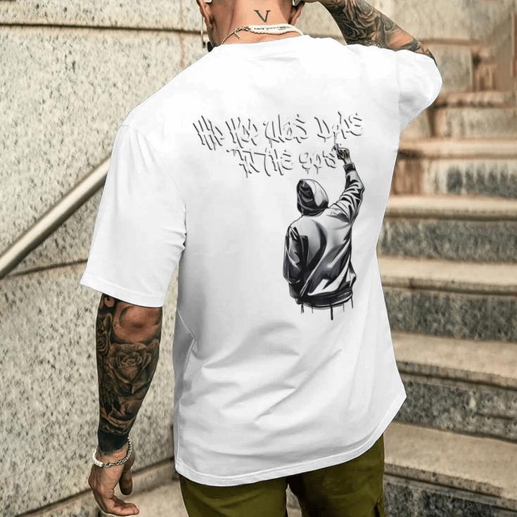 Hip Hop Was Dope In The 90S Hip Hop Graffiti Retro Rap Gray T-Shirt mit Rückendruck Geschenke für Ihn