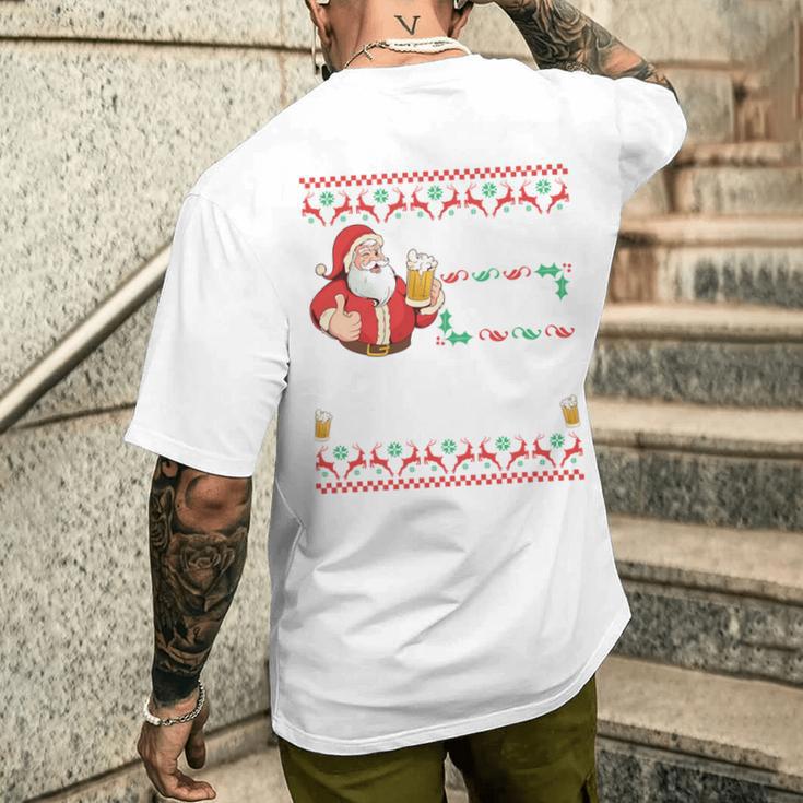 Hoho Hol Mir Mal Ein Bier- Christmas Long-Sleeved T-Shirt mit Rückendruck Geschenke für Ihn