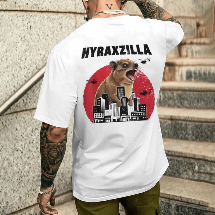 Hyraxzilla Rock Hyrax Lover Awawa Angry Marmot Gray T-Shirt mit Rückendruck Geschenke für Ihn