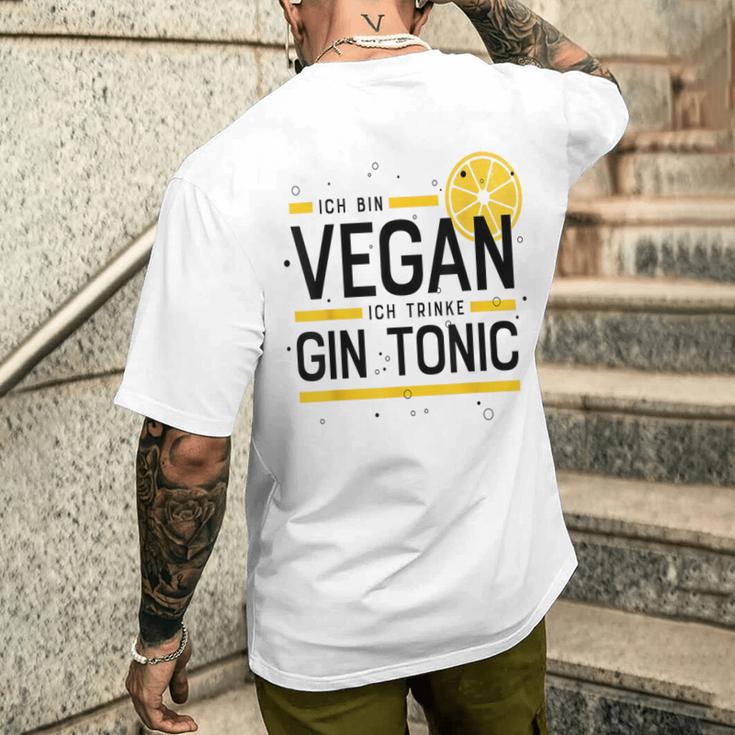 Ich Binegan Ich Trinke Gin Tonic X Lecker Gin T-Shirt mit Rückendruck Geschenke für Ihn