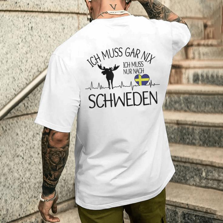 Ich Muss Nur Nach Sweden Ich Muss Gar Nix Gray S T-Shirt mit Rückendruck Geschenke für Ihn