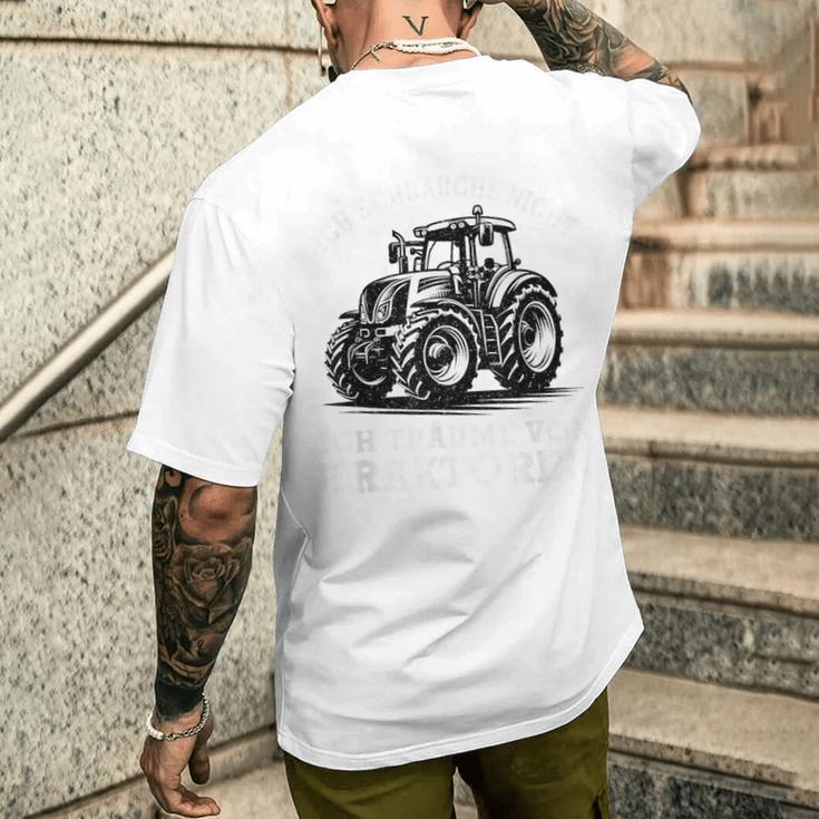 Ich Schnarche Nicht Spruch Farmer Farmer Tractor Blue T-Shirt mit Rückendruck Geschenke für Ihn