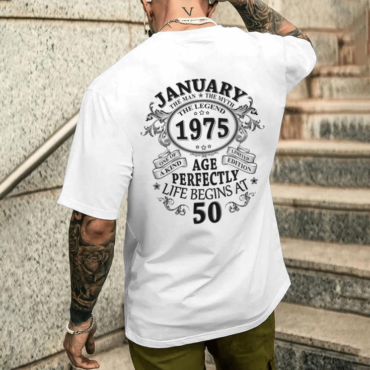 January 1975 50 Years Decoration 1975 50Th Birthday T-Shirt mit Rückendruck Geschenke für Ihn