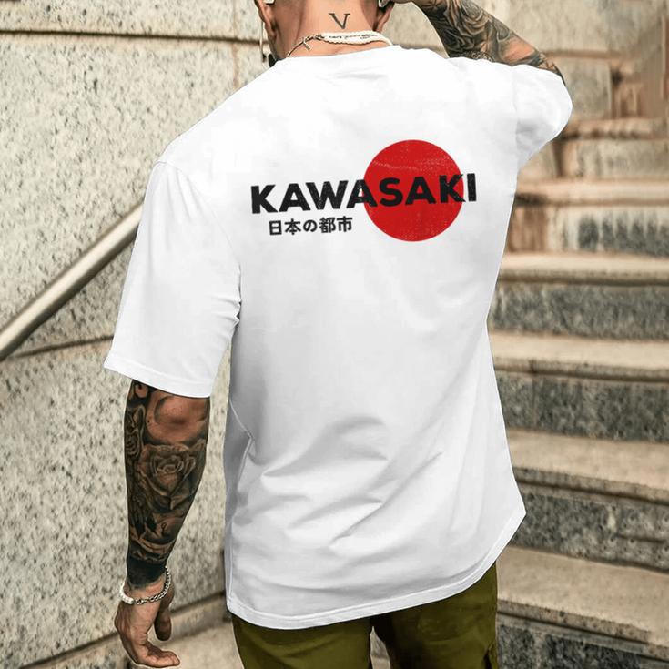 Kawasaki City 80S Retro 90S Japanese Aesthetic Kawasaki T-Shirt mit Rückendruck Geschenke für Ihn