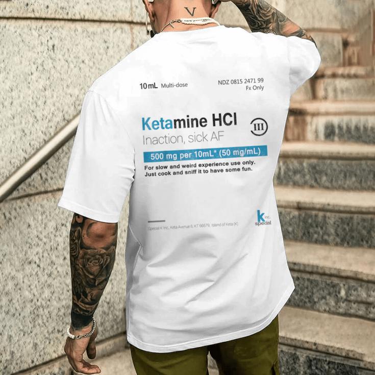 Ketamine Hci Keta Trip Rave Festival Techno T-Shirt mit Rückendruck Geschenke für Ihn