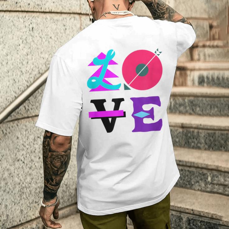 Love Colourful Typography For Creative Individuality Blue T-Shirt mit Rückendruck Geschenke für Ihn