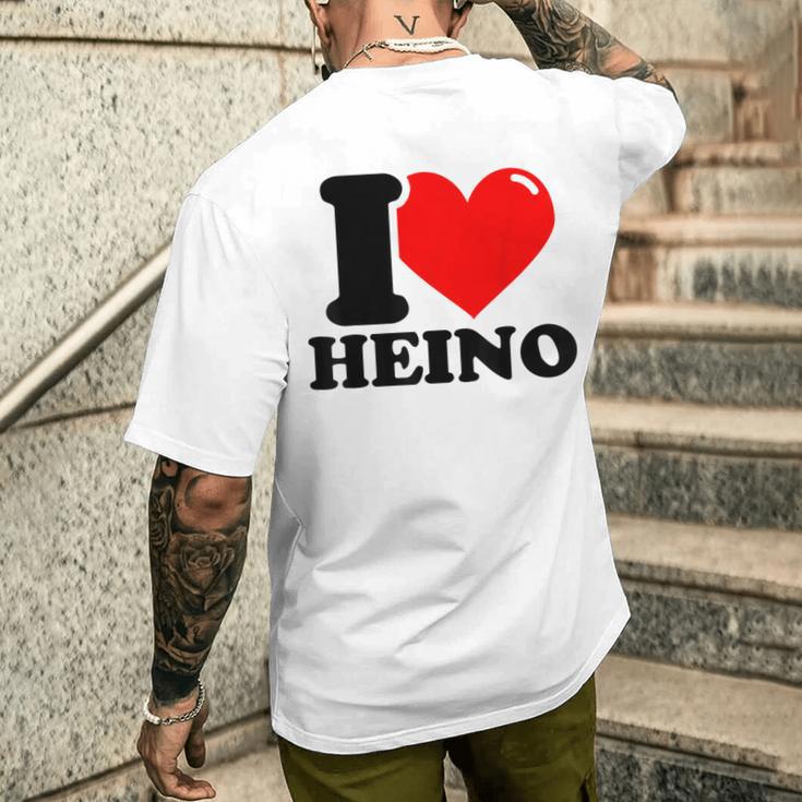 I Love Heino Gray T-Shirt mit Rückendruck Geschenke für Ihn