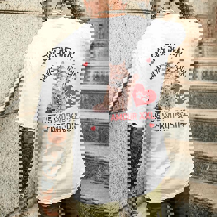 Maine Coon Cadeau Propriétaire Maine Coon Humour Chat Mignon T-shirt imprimé au dos Cadeaux pour lui