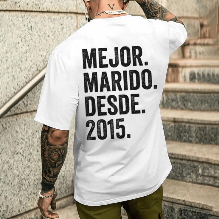 Mejor Marido Desde 2015 9 Aniversario De Boda 9 Años Camiseta Hombre Estampado Espalda Regalos para él