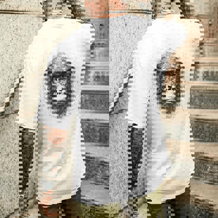 Mono Animal Zoológico Arte Mono Camiseta Hombre Estampado Espalda Regalos para él