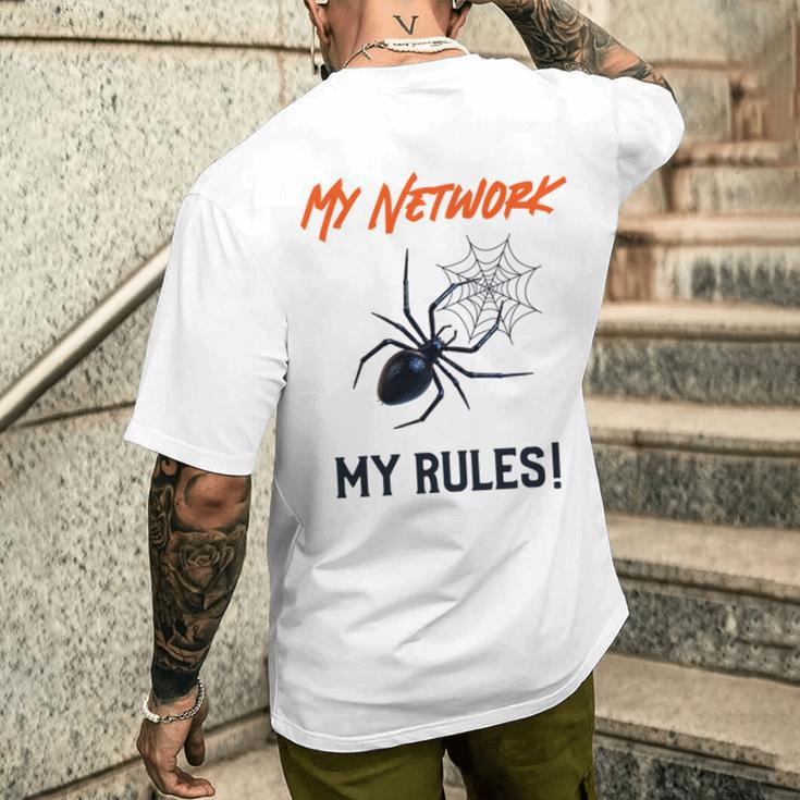 My Network My Rules Lustiges It Cyber Security T-Shirt mit Rückendruck Geschenke für Ihn