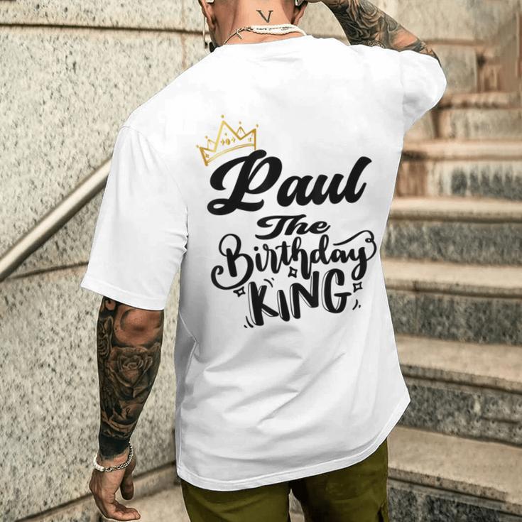 Paul The Birthday King Happy Birthday Boys Nager Gray T-Shirt mit Rückendruck Geschenke für Ihn