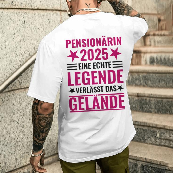 Pensionärin 2025 Eine Echte Legendeerlässt Das Gelände German Langu T-Shirt mit Rückendruck Geschenke für Ihn