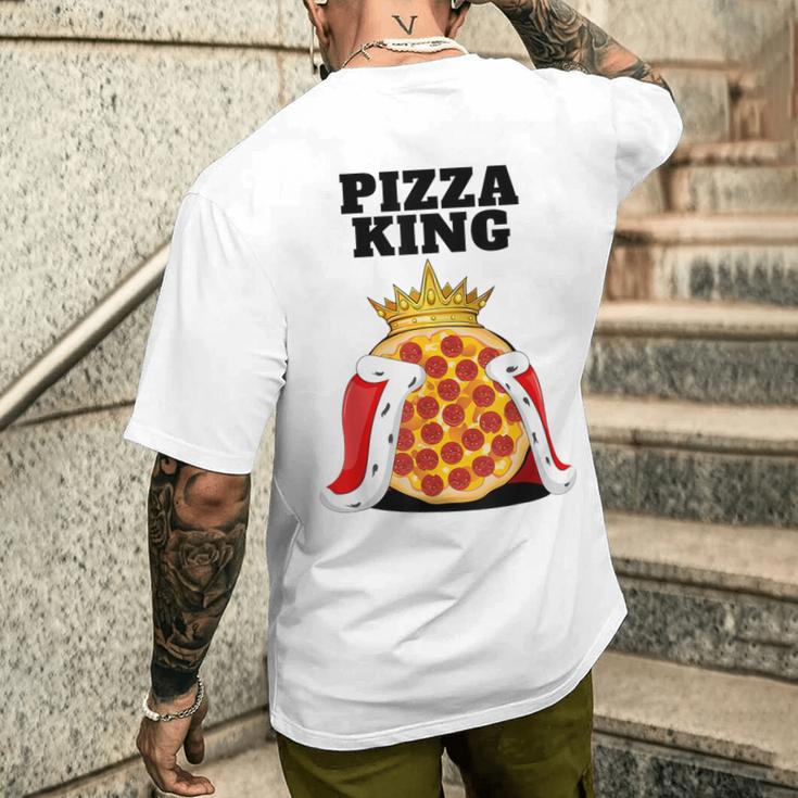 Pizza King Pizza Lovers T-Shirt mit Rückendruck Geschenke für Ihn