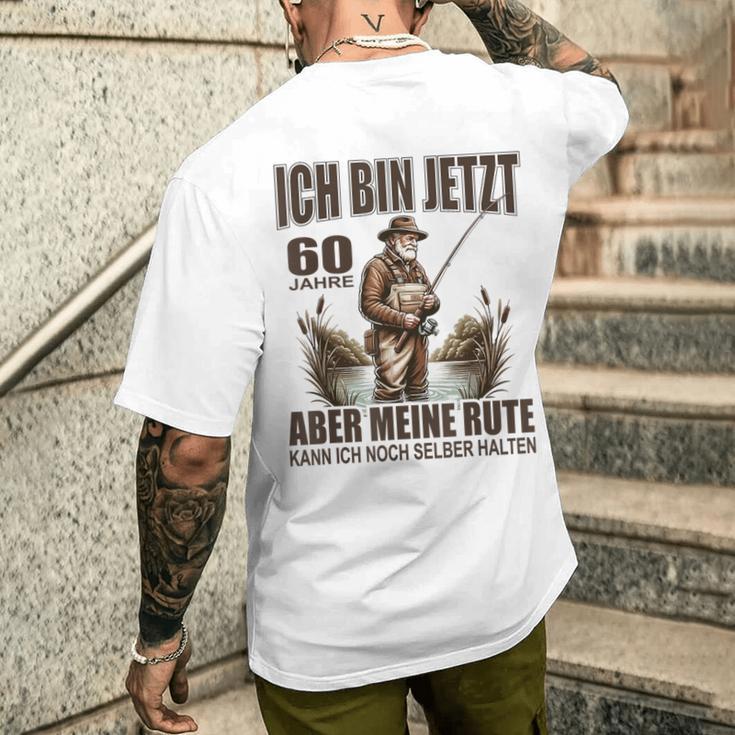 Rentner Anglerspruch For 60Th Birthday Angler Silver T-Shirt mit Rückendruck Geschenke für Ihn