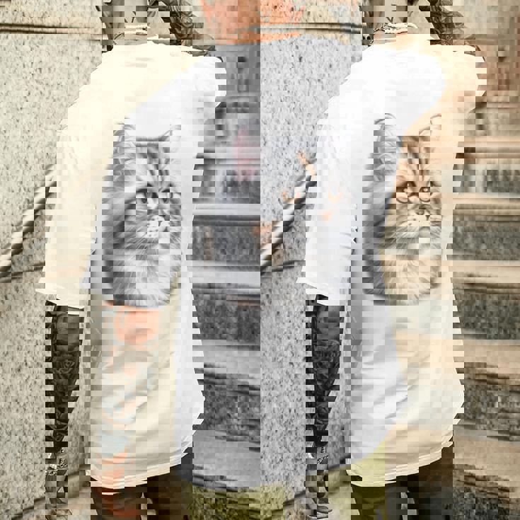 Retrato De Gato Atigrado Plateado X Gato Lindo Manga Larga