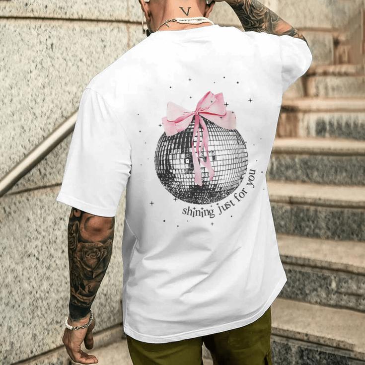 Shining Just For You Ribbon Disco Ball T-Shirt mit Rückendruck Geschenke für Ihn