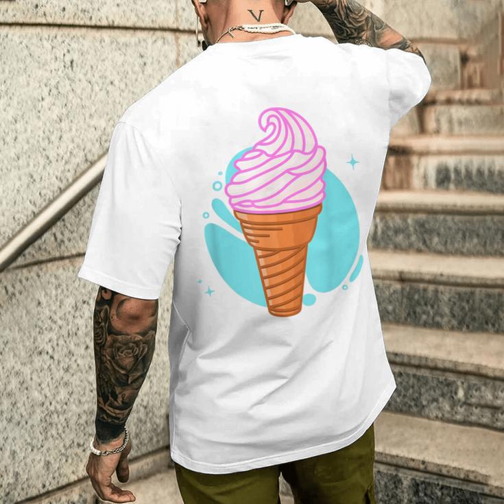 Soft Ice Cream In The Waffle Summer Ice Cream S T-Shirt mit Rückendruck Geschenke für Ihn