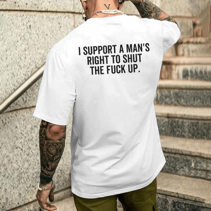 I Support A Man's Right To Hold The Damn Flap Feminist T-Shirt mit Rückendruck Geschenke für Ihn