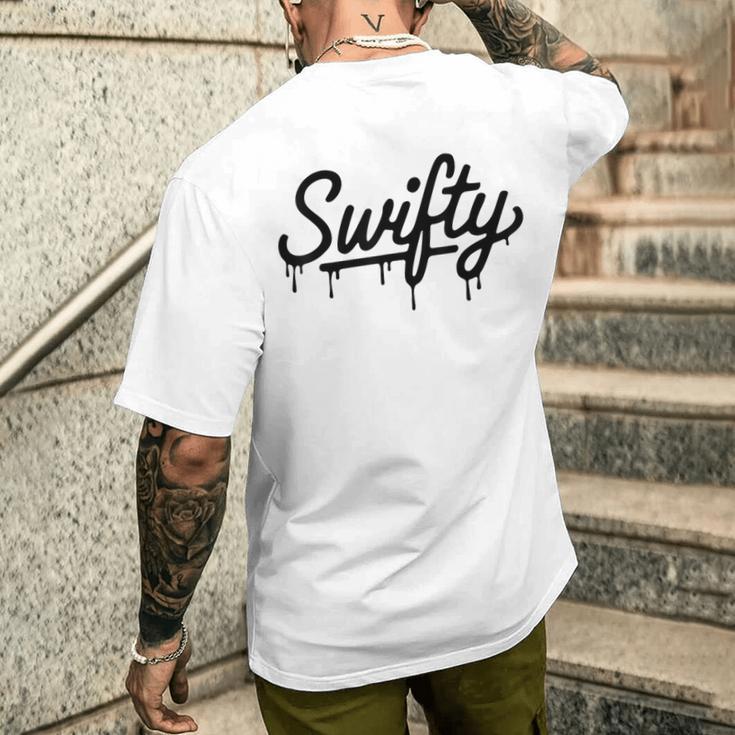 Swifty Fan Merch Ns First Name Taylor Outfit Drip Gray T-Shirt mit Rückendruck Geschenke für Ihn