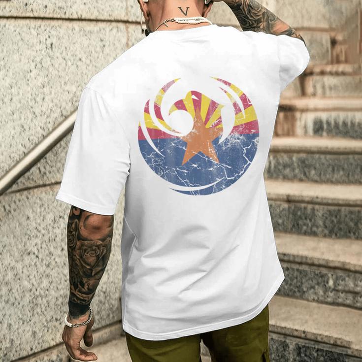 Vintage Fade Phoenix Arizona FlagT-Shirt mit Rückendruck Geschenke für Ihn