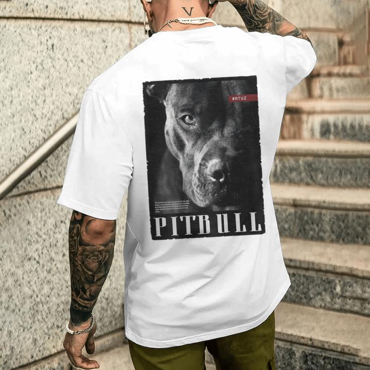 Wild Dog Terrier Bulldog Dog Owner Backprint Pitbull T-Shirt mit Rückendruck Geschenke für Ihn