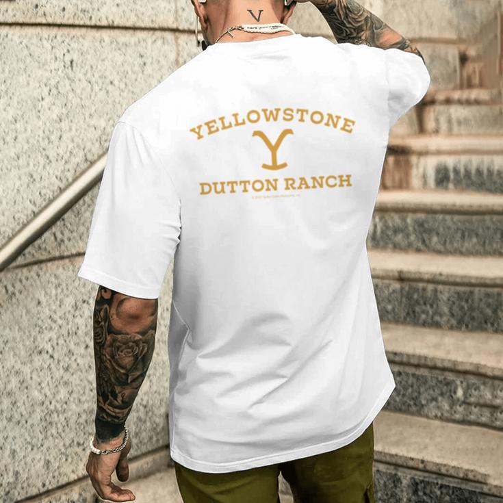 Yellowstone Dutton Ranch Gold Pocket Logo Long-Sleeved S T-Shirt mit Rückendruck Geschenke für Ihn