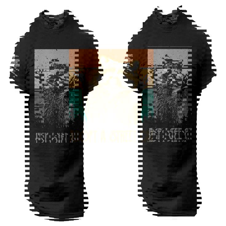 Adopt A Street Cat | Animal Lover Tee with US Flag Sleeve