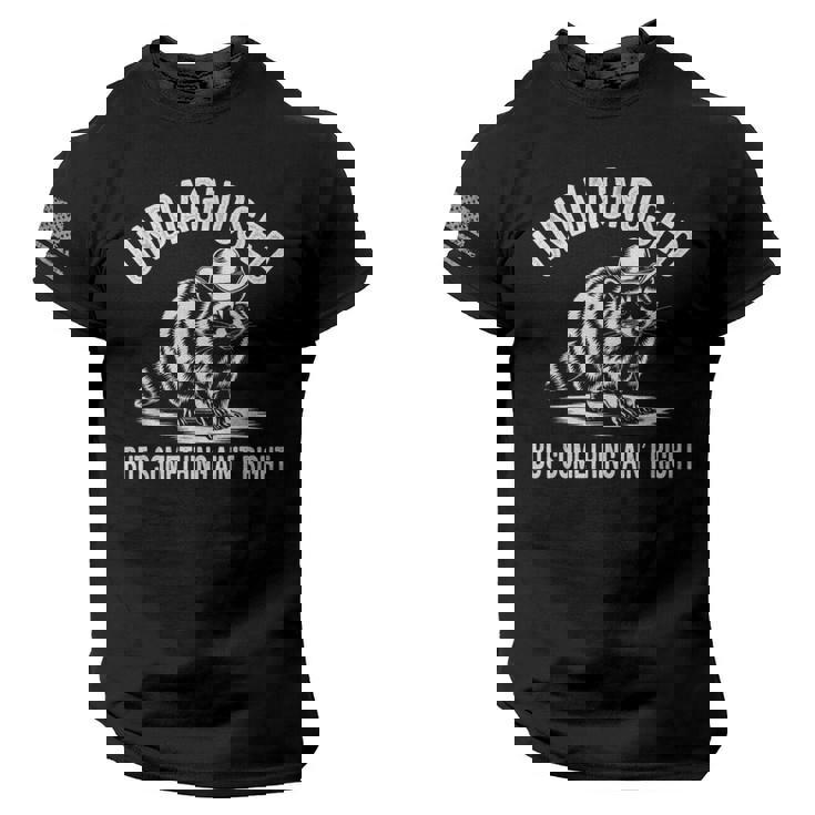 Cowboy Raccoon Men's T-Shirt - Fun American Flag Sleeve USA Tee