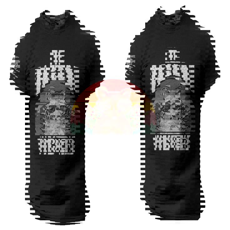 The Raccoon Whisperer Raccoon's Lover Vintage Retro American Flag On Sleeve Men Tee USA Flag T-Shirt