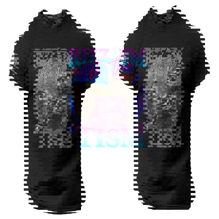 Retro Raccoon USA Flag Men's Tee - Fun Meme Style & Sleeve Design