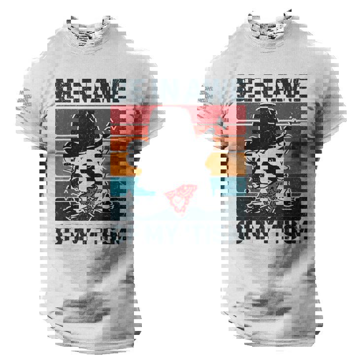 Be In Awe Of My 'Tism Vintage Autistic Autism Raccoon American Flag On Sleeve Men Tee USA Flag T-Shirt