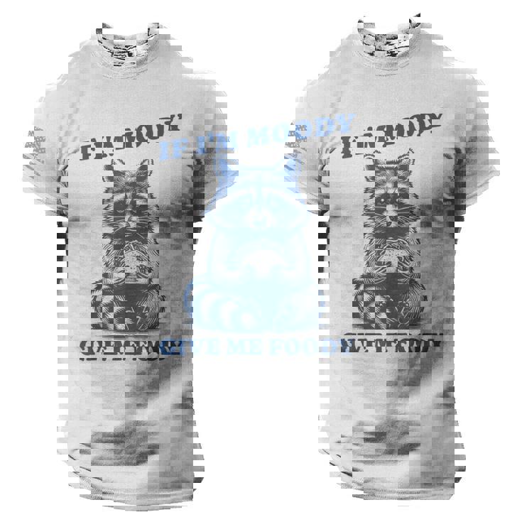 Moody Raccoon & Foodie Meme Men’s Tee – USA Flag Sleeve