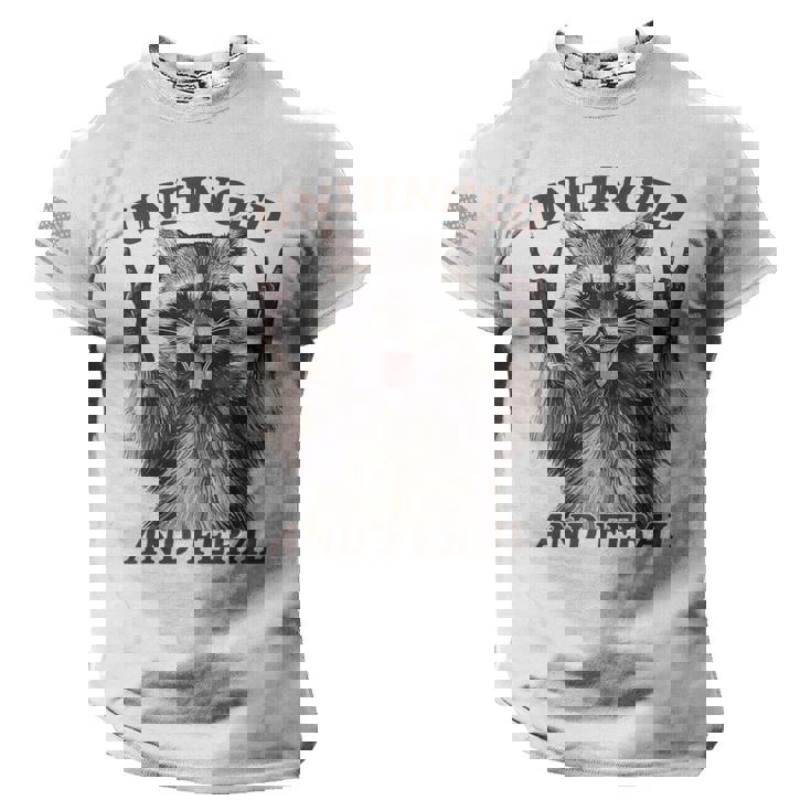 Raccoon Feral Summer Tee - Men's Retro American Flag Sleeve