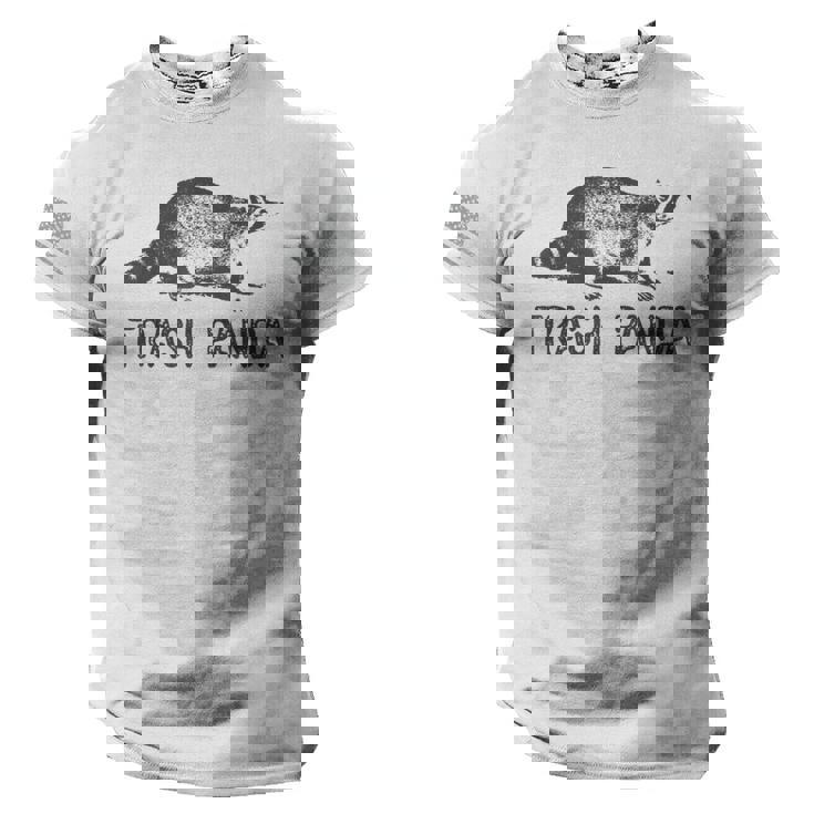 Raccoon T-Shirt - Modern Grey Print - Short Sleeve USA Flag Tee