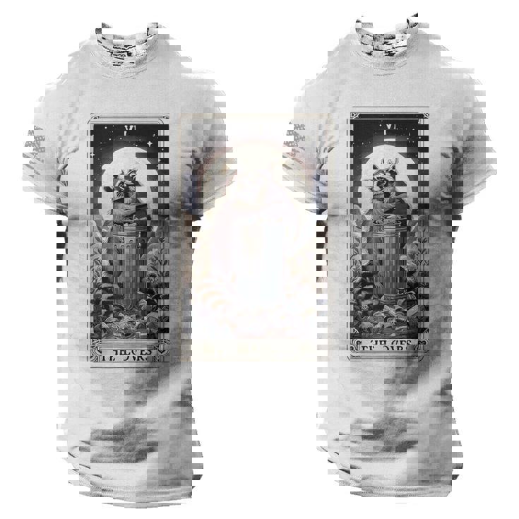 Raccoon Tarot Lovers Tee | American Flag Sleeve Men's T-Shirt