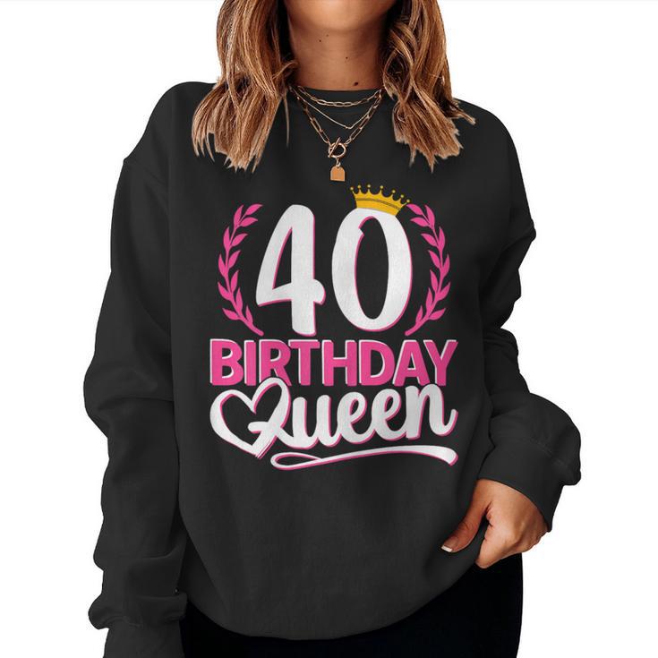 40 Años 40 Cumpleaños Birthday Queen 40 Sudadera Mujer