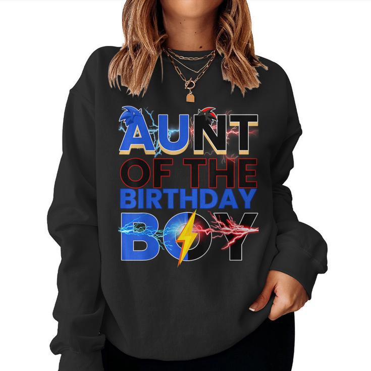 Aunt Of The Birthday Boy Hedgehog Family Party Decorations Women Sweatshirt