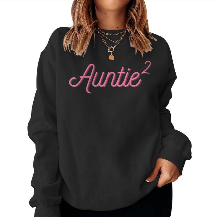 Auntie 2 Squared Aunt Of Two Twins Aunt Women Sweatshirt